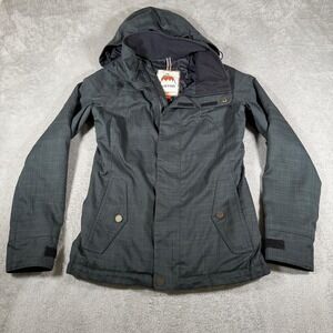 Burton Jet Set Dryride Thermolite Parka Jacket Womens XS Gray Hooded Snowboard